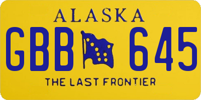 AK license plate GBB645
