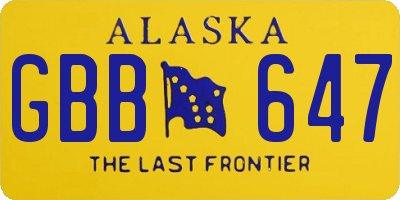 AK license plate GBB647