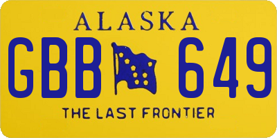 AK license plate GBB649