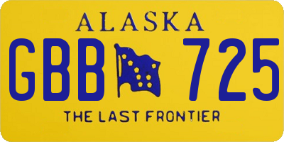 AK license plate GBB725