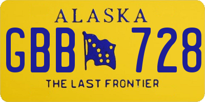 AK license plate GBB728