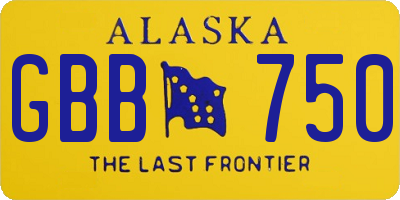 AK license plate GBB750