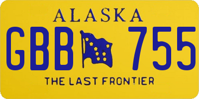 AK license plate GBB755