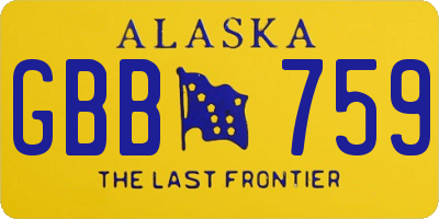 AK license plate GBB759