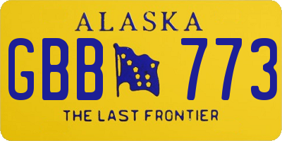 AK license plate GBB773