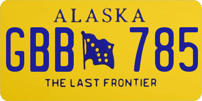 AK license plate GBB785