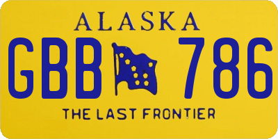 AK license plate GBB786