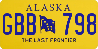 AK license plate GBB798