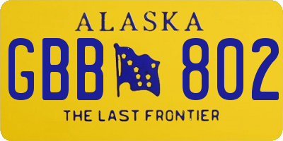 AK license plate GBB802