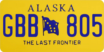 AK license plate GBB805