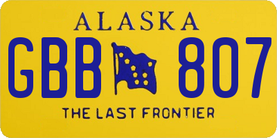 AK license plate GBB807