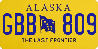 AK license plate GBB809