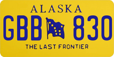 AK license plate GBB830