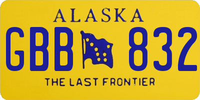 AK license plate GBB832