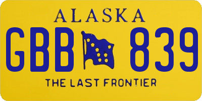 AK license plate GBB839