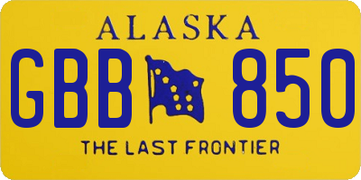 AK license plate GBB850