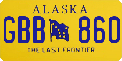 AK license plate GBB860