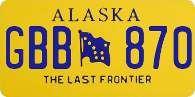 AK license plate GBB870