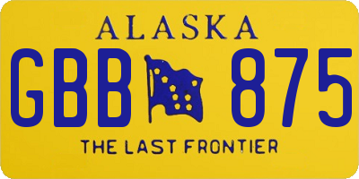AK license plate GBB875