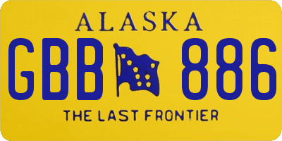 AK license plate GBB886