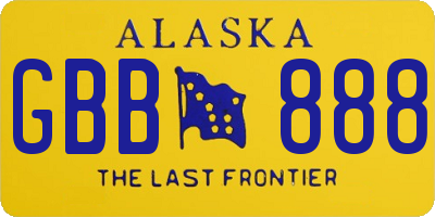AK license plate GBB888