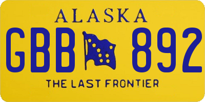 AK license plate GBB892