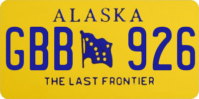 AK license plate GBB926