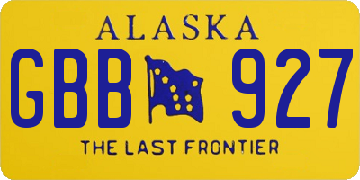 AK license plate GBB927