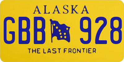 AK license plate GBB928