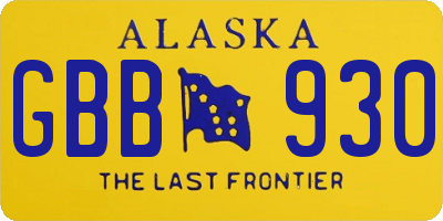 AK license plate GBB930