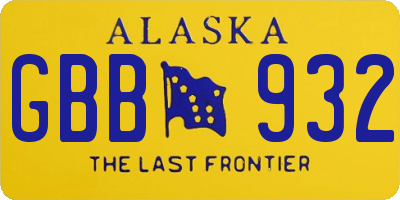 AK license plate GBB932