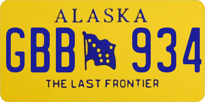 AK license plate GBB934