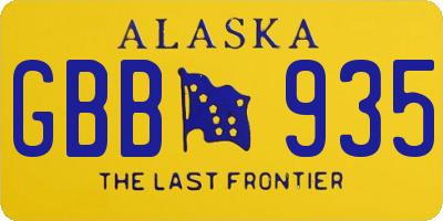 AK license plate GBB935