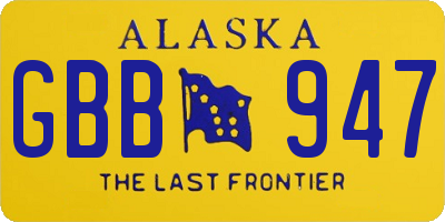 AK license plate GBB947