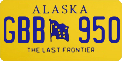AK license plate GBB950