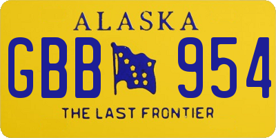AK license plate GBB954