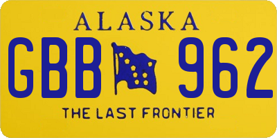 AK license plate GBB962