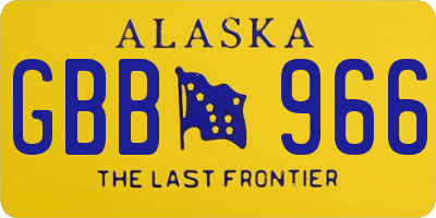 AK license plate GBB966
