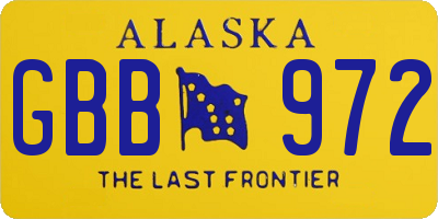 AK license plate GBB972