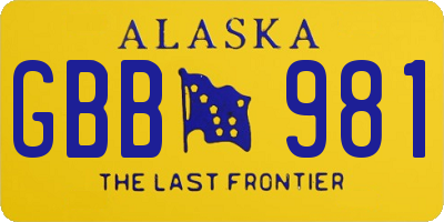 AK license plate GBB981