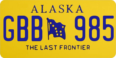 AK license plate GBB985