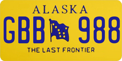 AK license plate GBB988
