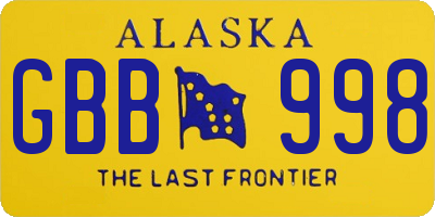 AK license plate GBB998