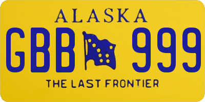 AK license plate GBB999