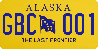 AK license plate GBC001