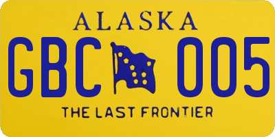 AK license plate GBC005
