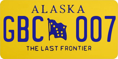 AK license plate GBC007