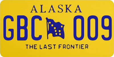 AK license plate GBC009