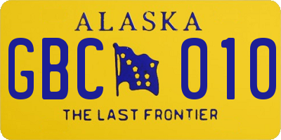AK license plate GBC010