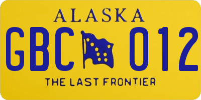 AK license plate GBC012